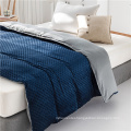 blue minky and grey cooling bamboo duvet cover  for weighted blanket calming comforter cover for hot sleepers